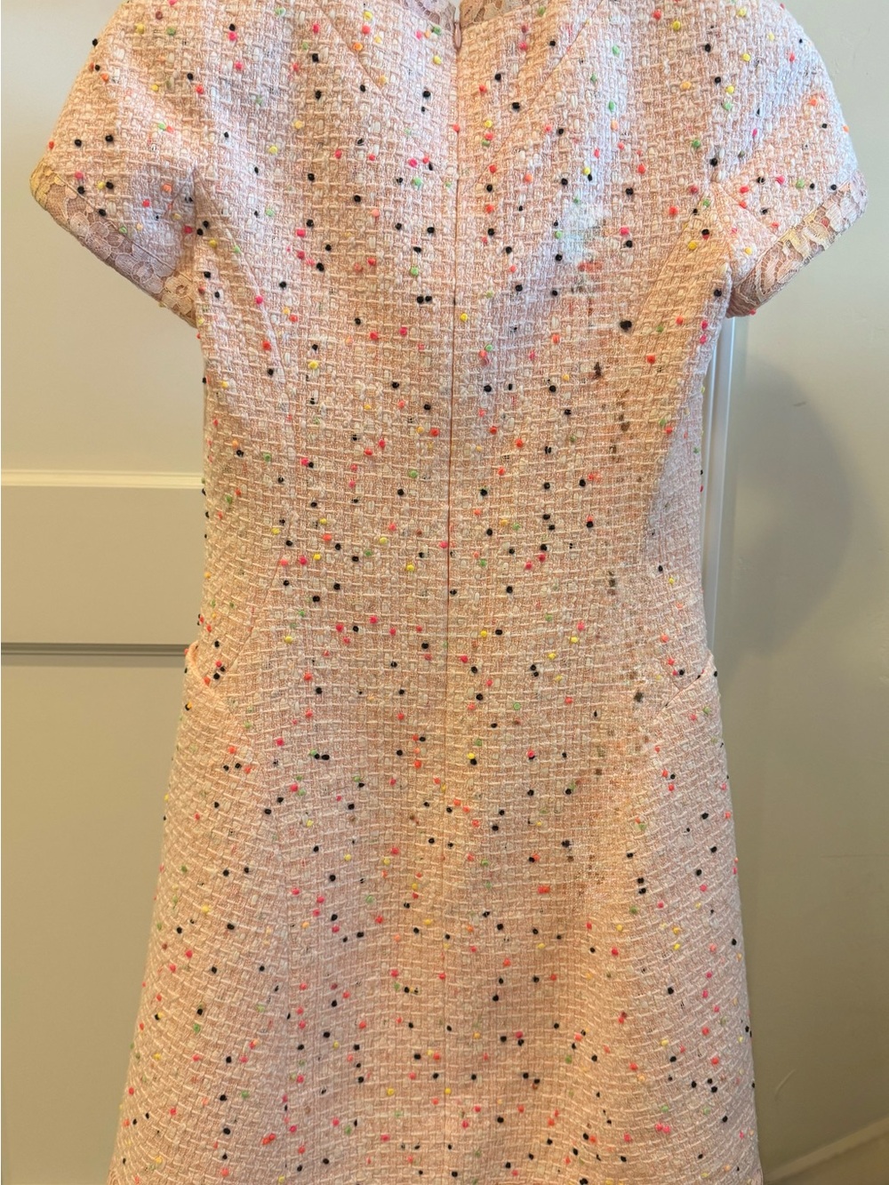 CHANEL Tweed Shift Dress with Multicolor Speckle - Picture 5 of 5